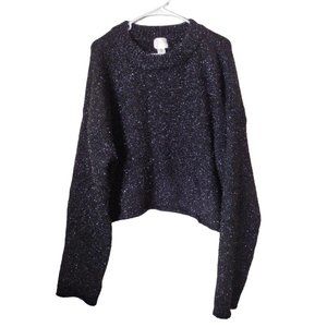 HM Sweater Womens Large Long Sleeve Cropped Sparkle Holiday Party